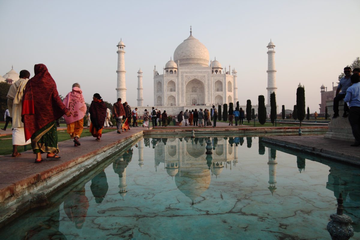 Taj Mahal Agra tidig morgon