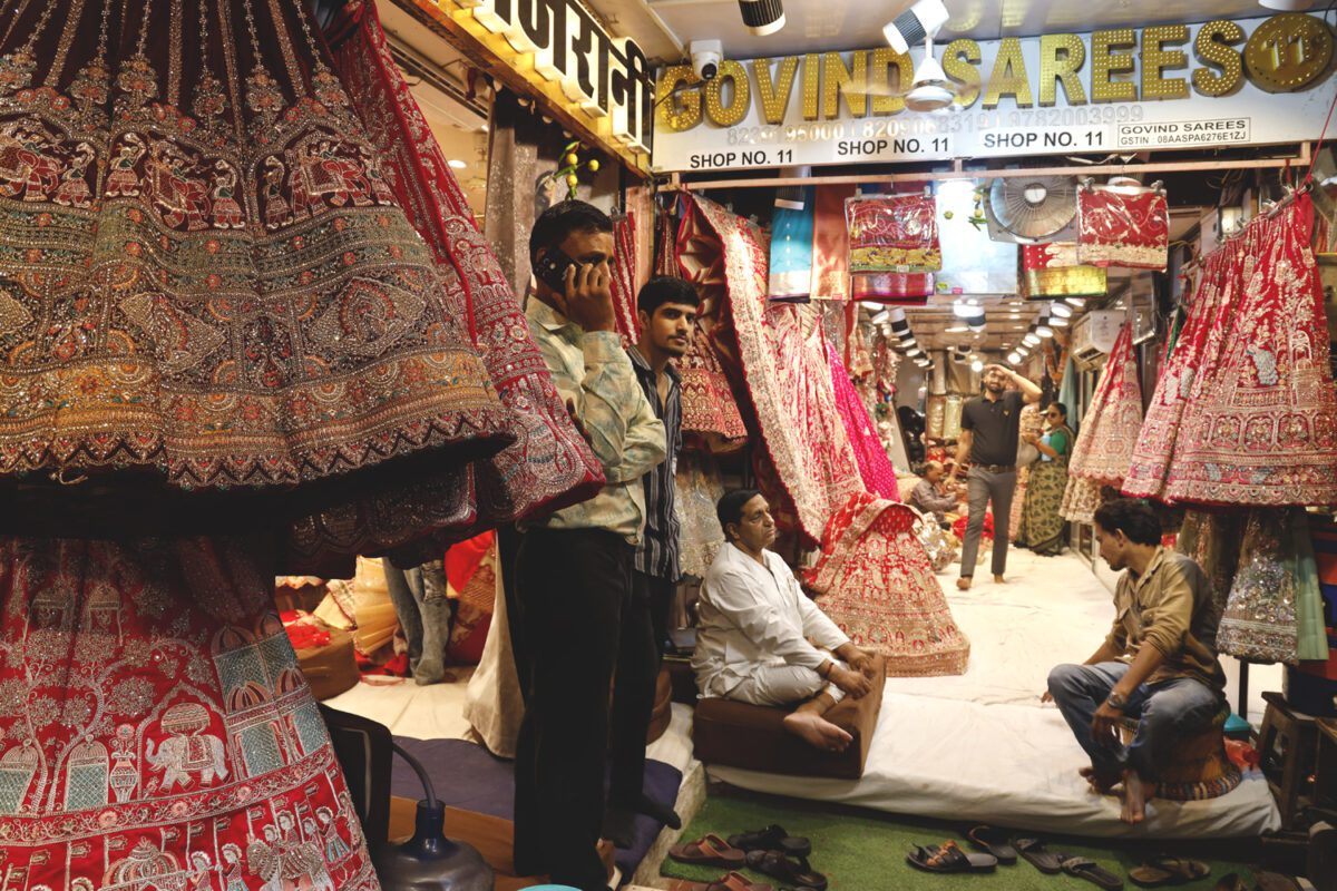 Bröllopskläder för bruden i Jaipur
